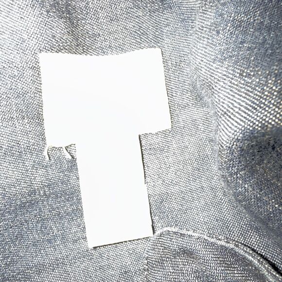 Chico's Size 3 XL Embellished Beaded Denim Tunic Top Shirt Blue Tencel Chambray - Picture 4 of 13